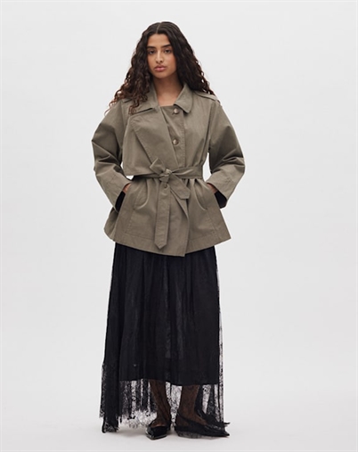 Rabens Saloner - Monette Laced Multi Layer Nederdel - Black